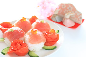 ひな祭りの手まり寿司