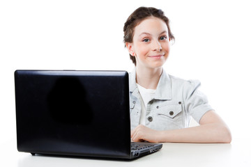 beautiful girl with a laptop