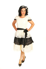Beauty woman posing in lace dress