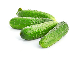 green cucumbers  isolated on white background