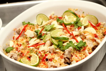 Steamed snapper fish with lemon