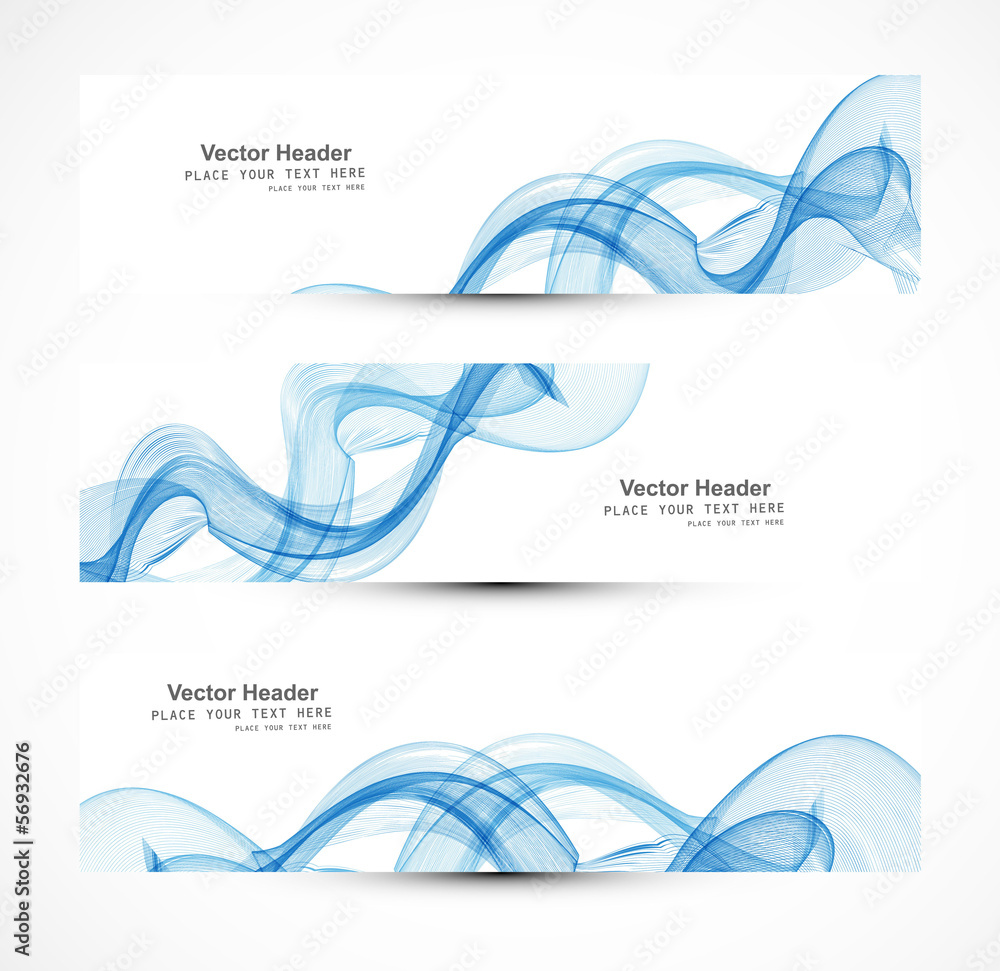 Sticker abstract header blue wire line wave whit vector design