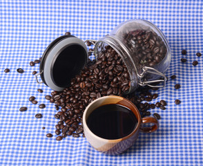 coffee beans in bottle
