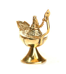 Aladdin magic lamp isolated on white