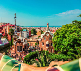 Fototapeta premium The famous Park Guell in Barcelona, Spain.