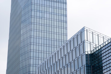 Modern glass office buildings