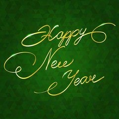 happy new year text on green background