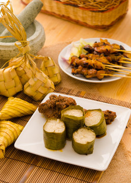 malay hari raya foods lemang ,focus on lemang