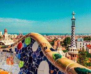 The famous Park Guell in Barcelona, Spain. - 56936839