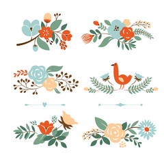set of Botanical graphic elements