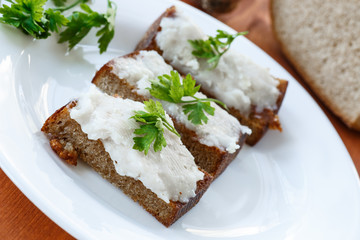 Fried toast with bacon
