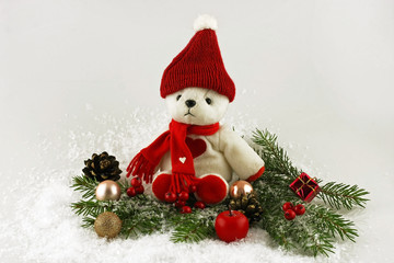 christmas bear and decoration
