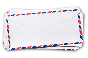 Fototapeta premium old envelopes on white background.