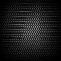 Poster de jardin Métal Texture hexagonale en fer noir. Contexte industriel