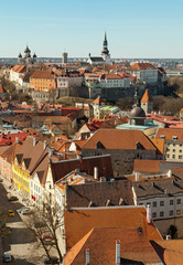 Obraz premium Aerial view on old town of Tallinn, Estonia