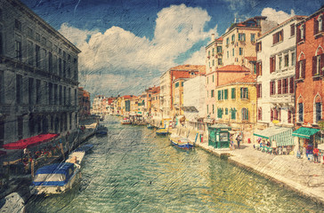 architecture of Venice. Italy. Picture in retro artistic style.