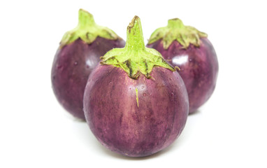Eggplant over white background