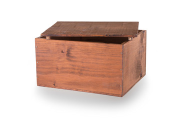 Wooden crate isolated on a white background