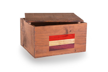 Wooden crate isolated on a white background