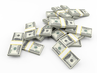 3d rendered illustration of some dollar stacks