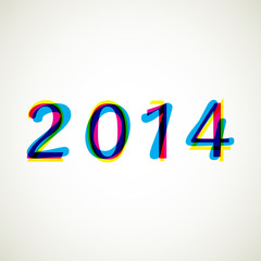 Happy new Year 2014 , vector illustration.