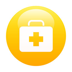 Fototapeta premium Bouton internet health icon orange