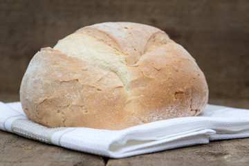 Freshly baked French pain de campagne loaf of bread