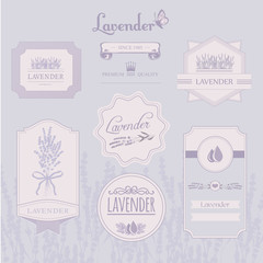 Lavender background, product label packaging design