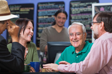 Happy Man with Friends