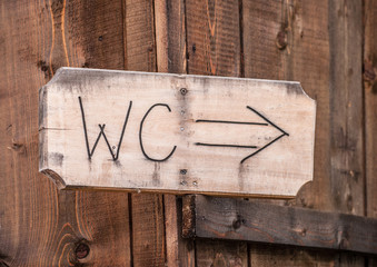 WC wood sign