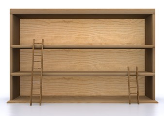 Bacheca in legno con scale