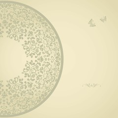 Wedding card or invitation with abstract floral background.