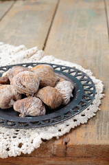 Dried figs on vintage lace doily