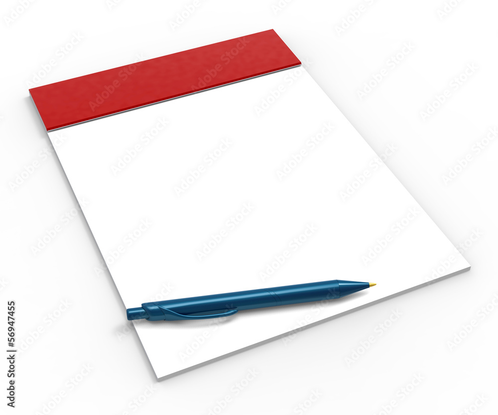 Poster blank notepad with copyspace shows empty white note book