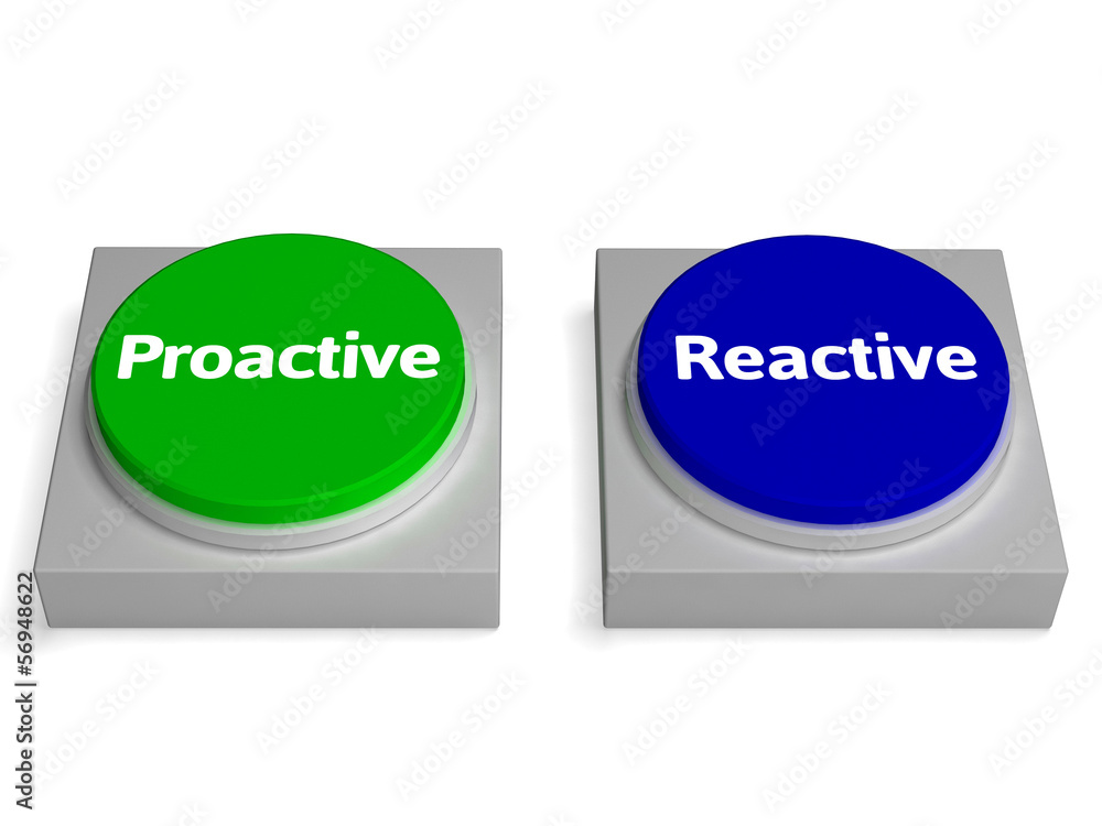 Aufkleber proactive reactive buttons shows active or reacting