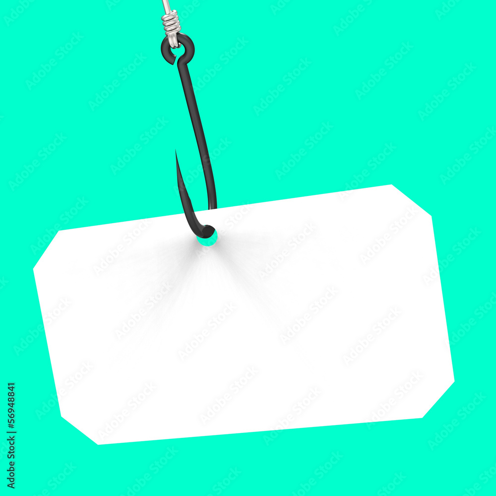Poster tag on hook shows blank empty copy space copyspace