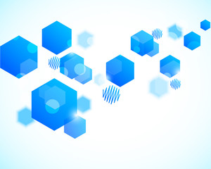 Abstract background with blue hexagons
