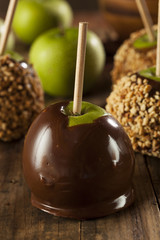 Homemade Caramel Taffy Apple with Peanuts