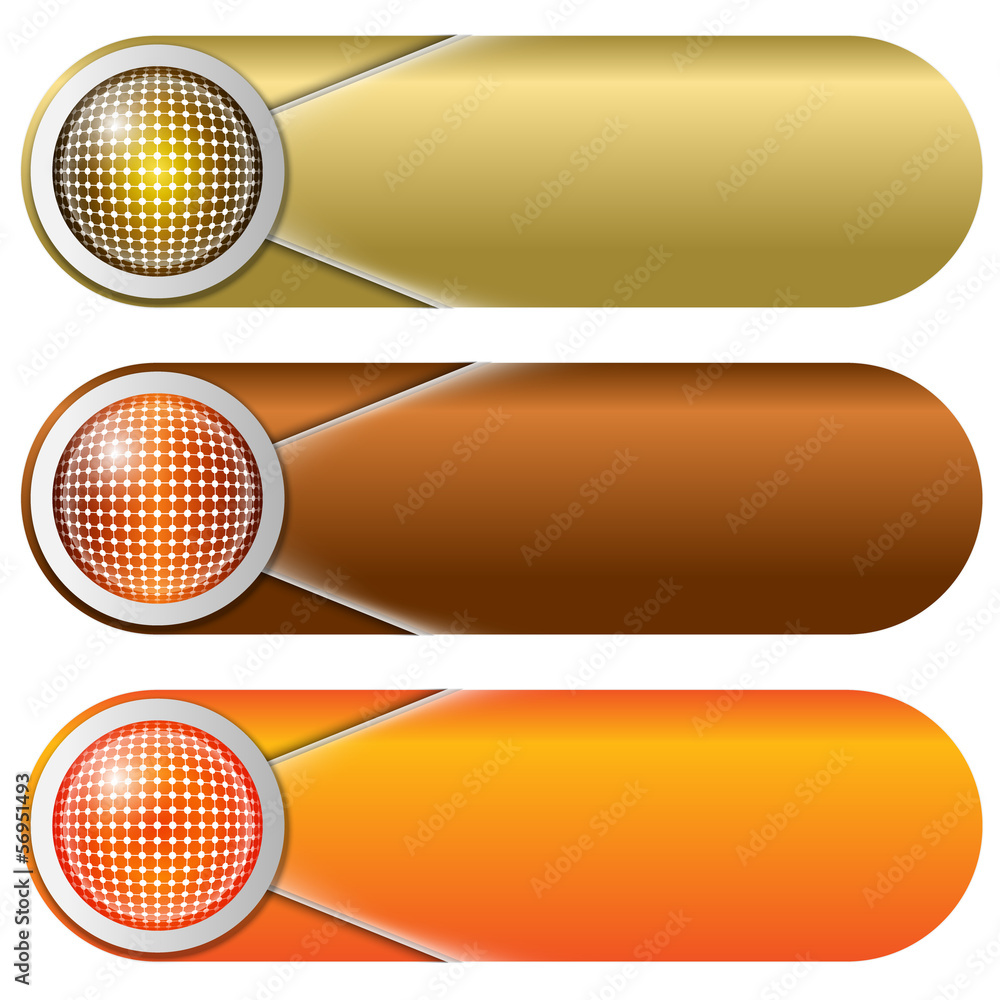 Poster set of three colored buttons