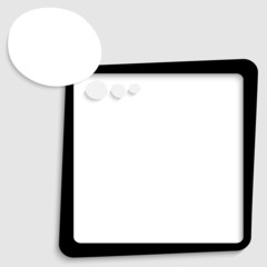 black text frame for text with speech bubble