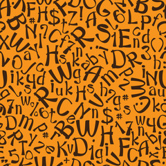 seamless pattern english alphabet