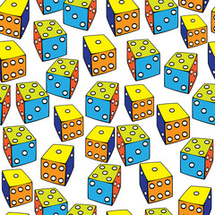 seamless pattern colored dice