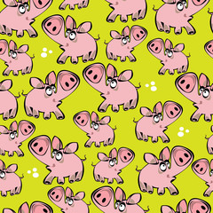 seamless pattern large and small pigs
