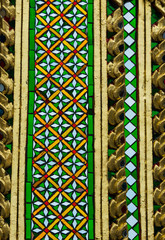 Thai ceramic and mosaic pattern of temple decoration