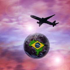 airplane,  brazil Elements of this image furnished by NASA