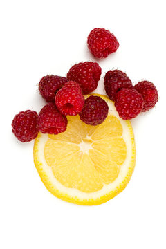 Raspberry And Lemon Isolated