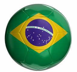 Fototapeta premium Soccer ball with brazilian flag