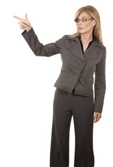 business woman pointing