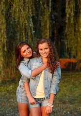 Fototapeta premium two teenage girls