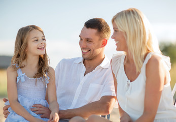 happy family having a picnic